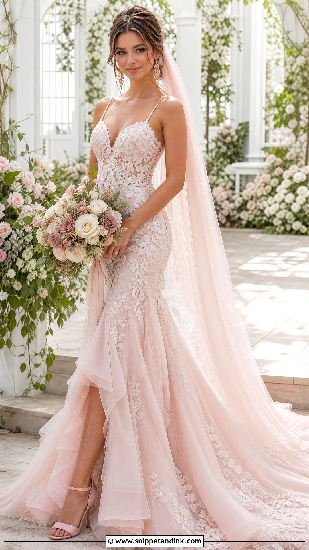 Blush Pink Wedding Dress - Snippet and Ink - 20 Non White Wedding Dress Colour Ideas