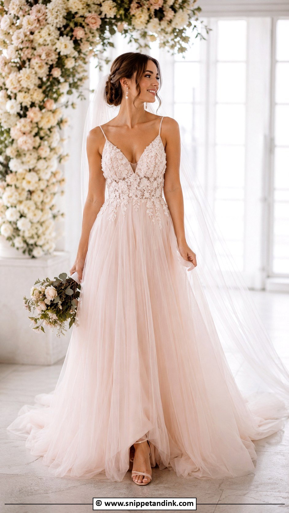 Blush Pink Wedding Dress - Snippet and Ink - 25 Non Traditional Wedding Dress Colors