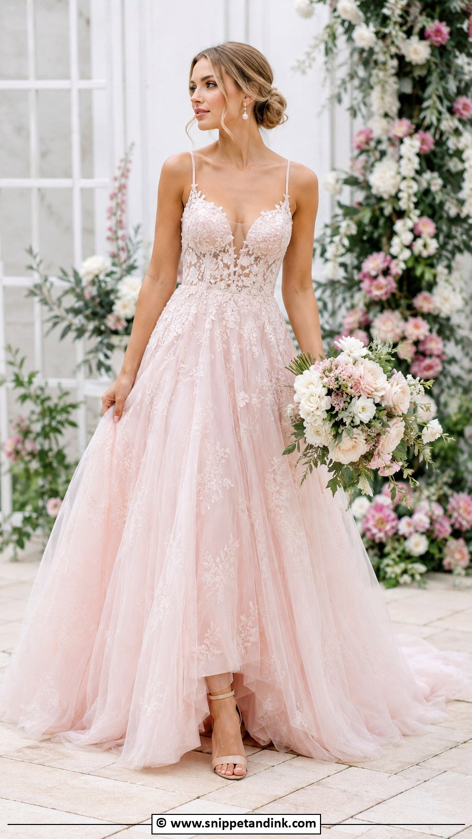 Blush Pink Wedding Dress - Snippet and Ink - 30 Colored Wedding Dresses