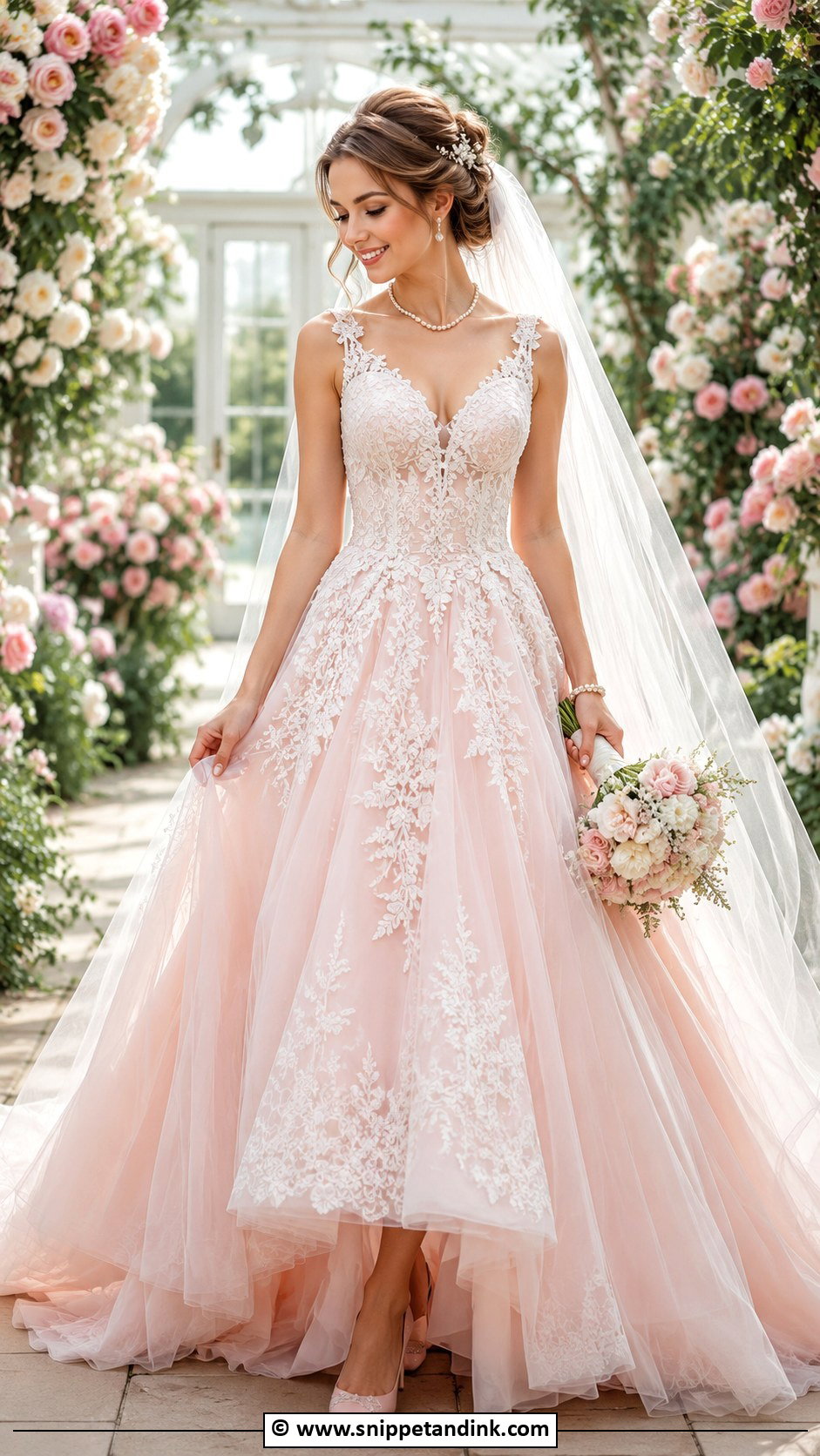Blush Pink Wedding Dress - Snippet and Ink - 30 Fairy Tale Wedding Dress Ideas