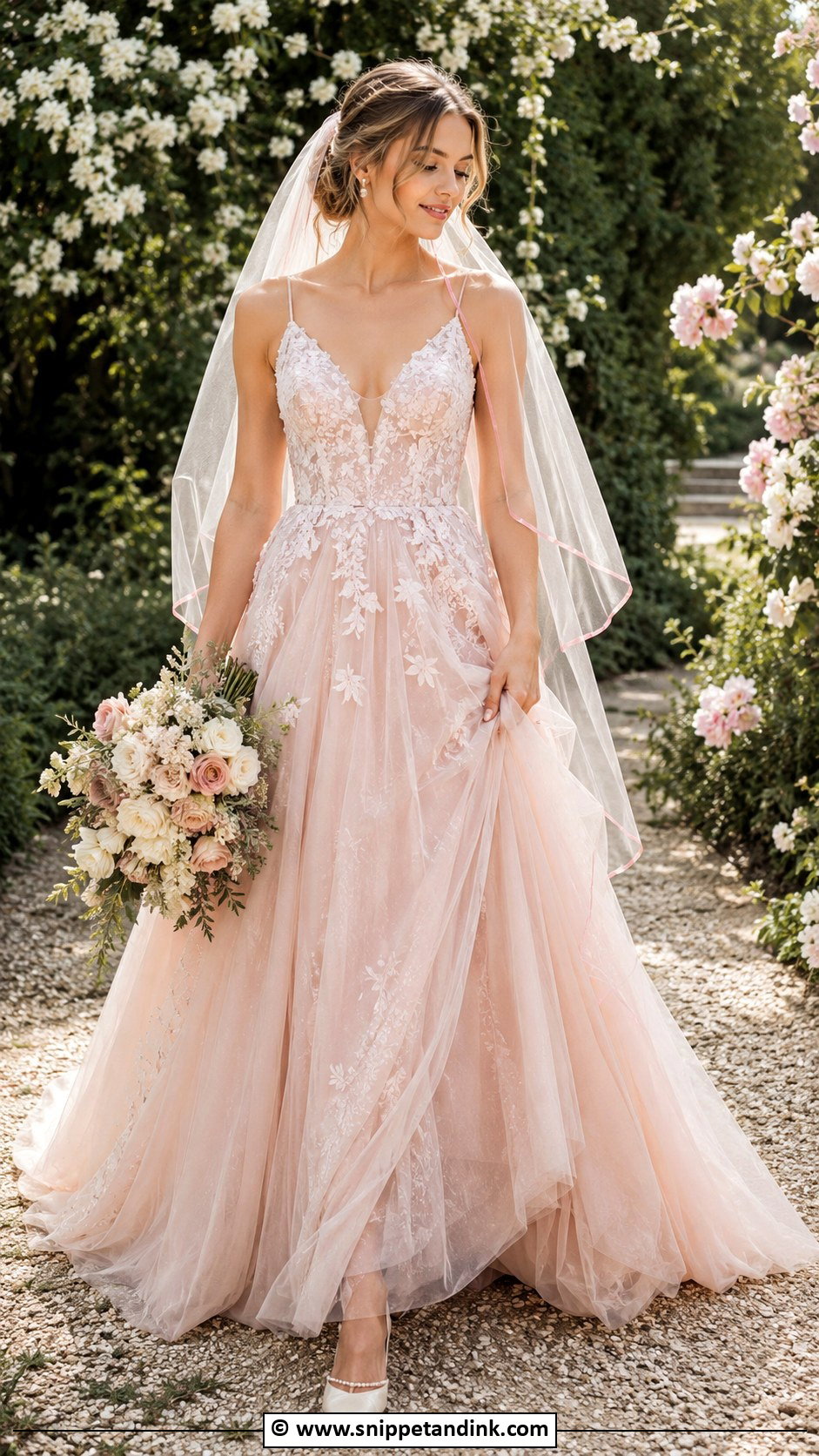 Blush Pink Wedding Dress - Snippet and Ink - 25 Color Wedding Dress Ideas