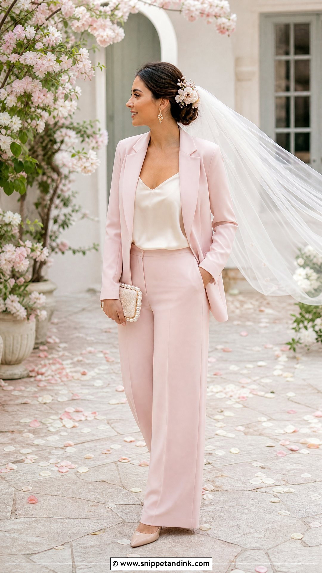 Blush Pink Wedding Suit - Snippet and Ink - 20 Wedding Suit for Bride Ideas