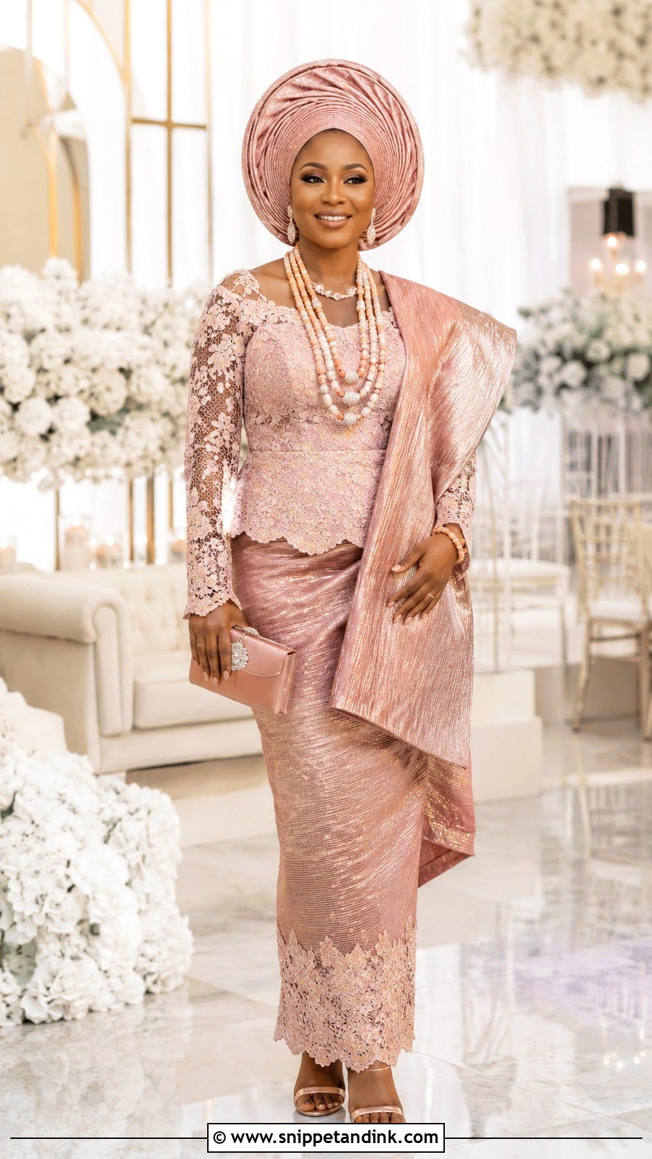 Blush Pink Yoruba Wedding Dress - Snippet and Ink - 20 Yoruba Wedding Dress Ideas