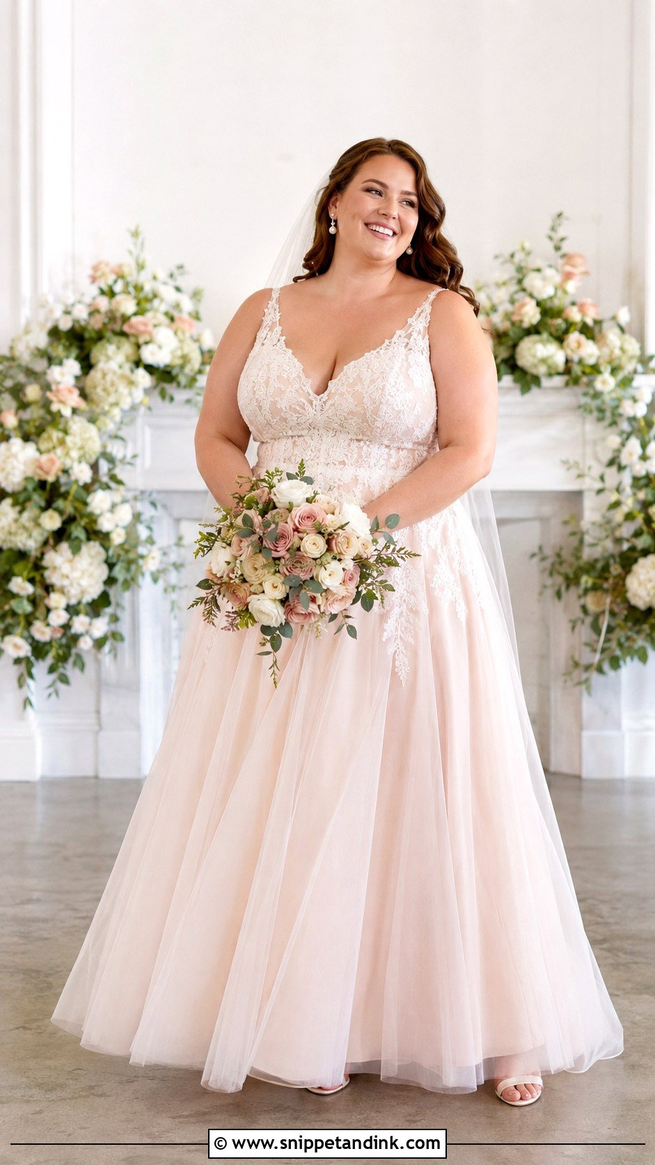 Blush Plus Size Wedding Dress - Snippet and Ink - 25 Blush Colored Wedding Dresses