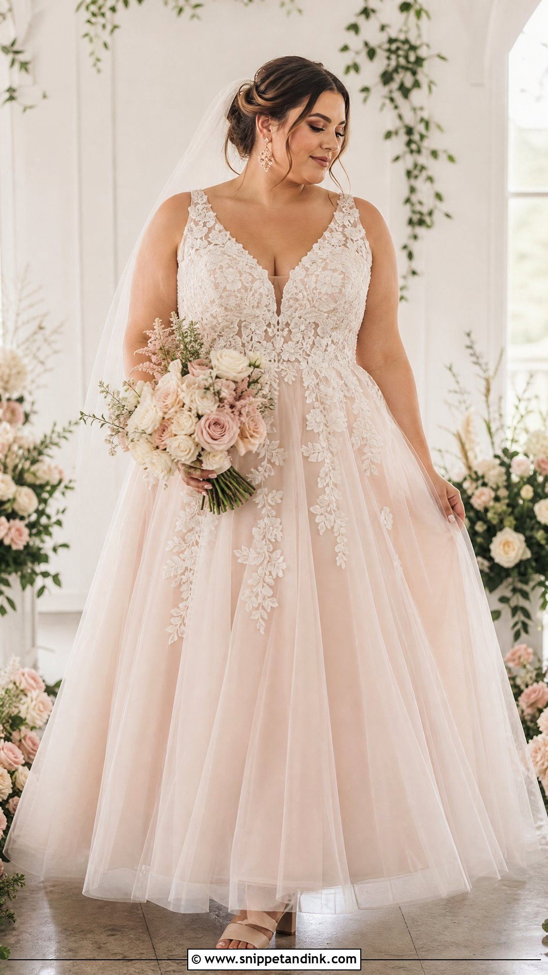 Blush Plus Size Wedding Dress - Snippet and Ink - 20 Plus Sized Wedding Dress Ideas