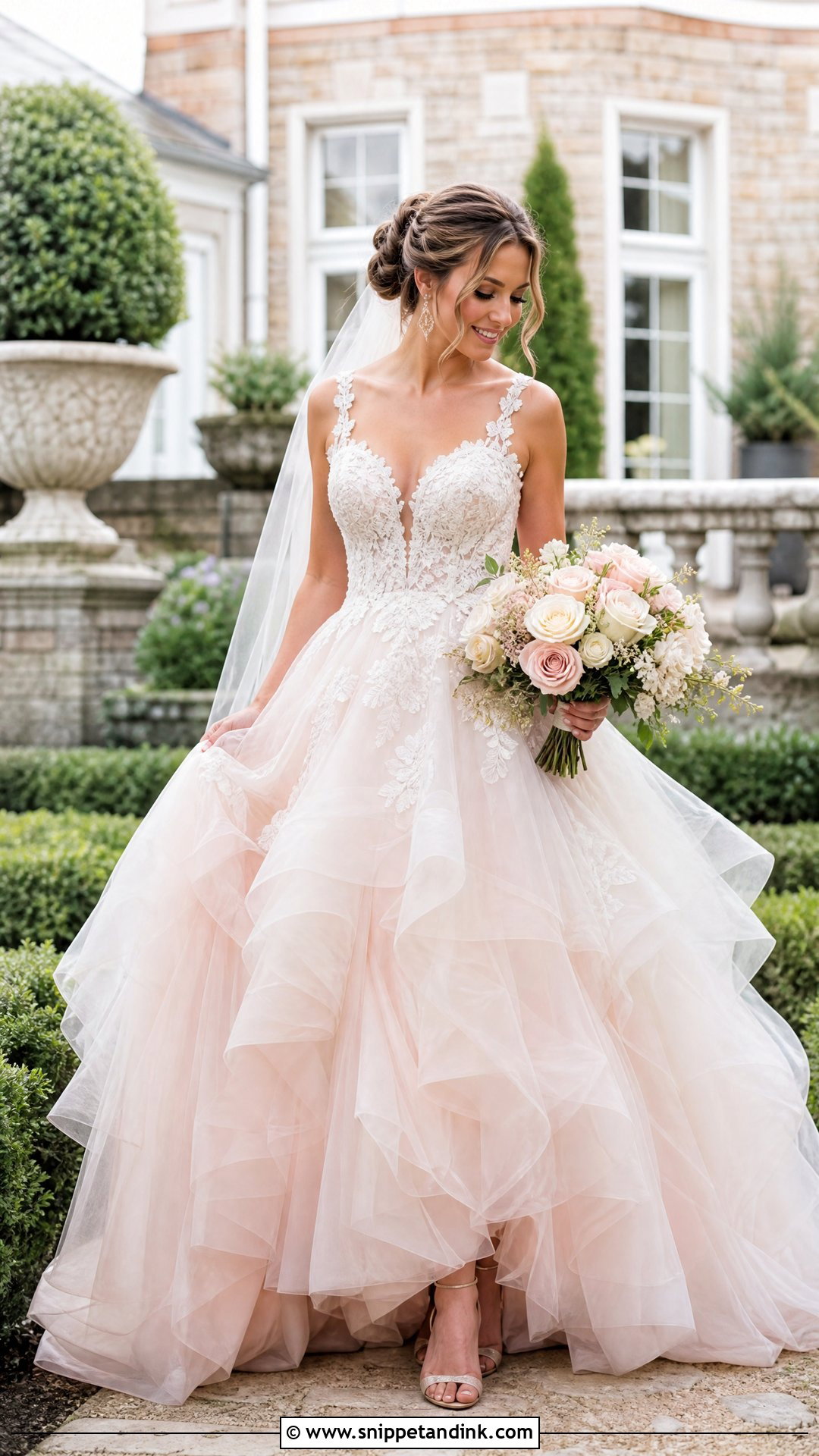 Blush Poofy Princess Wedding Dress - Snippet and Ink - 20 Poofy Wedding Dress Princesses Ideas