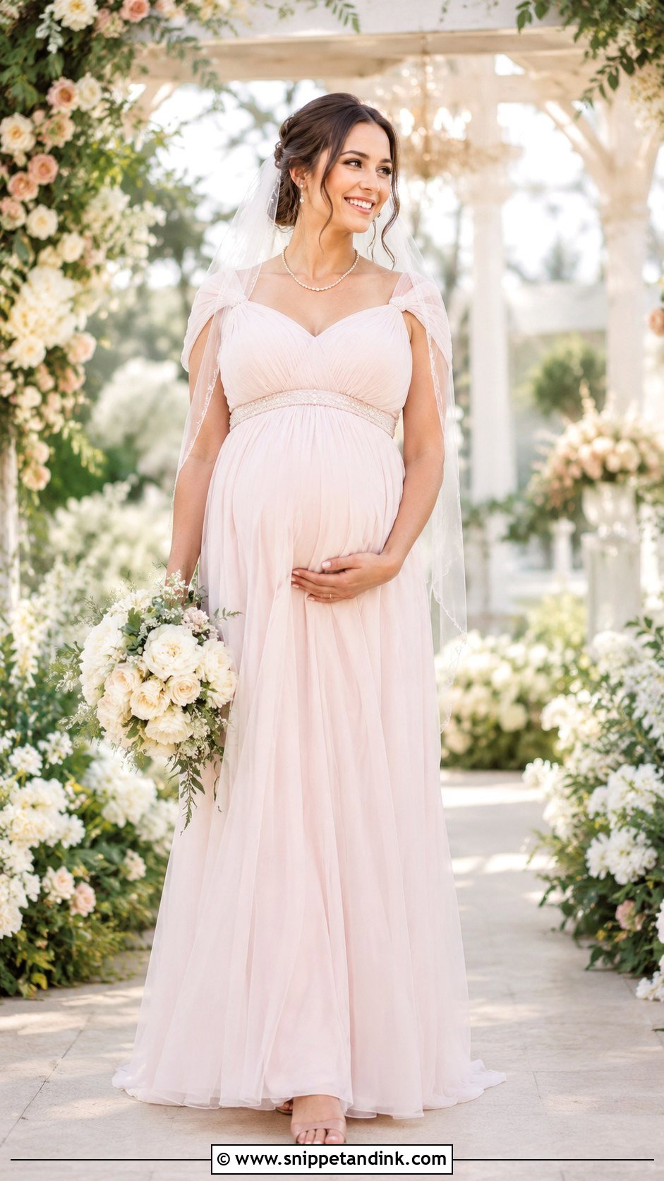 Blush Pregnancy Wedding Dress - Snippet and Ink - 30 Pregnancy Wedding Dress Ideas