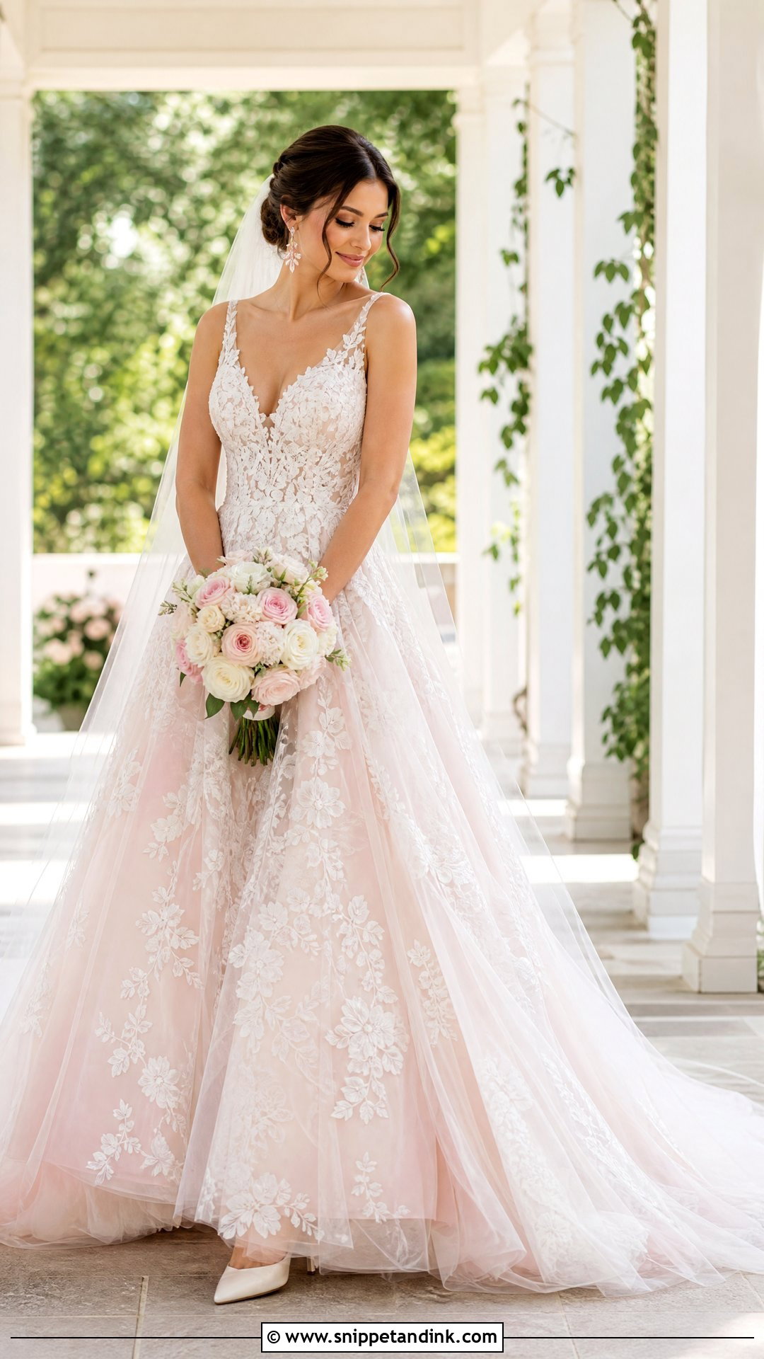 Blush Princess Ballgown Wedding Dress - Snippet and Ink - 20 Wedding Dress Princess Ballgown Ideas