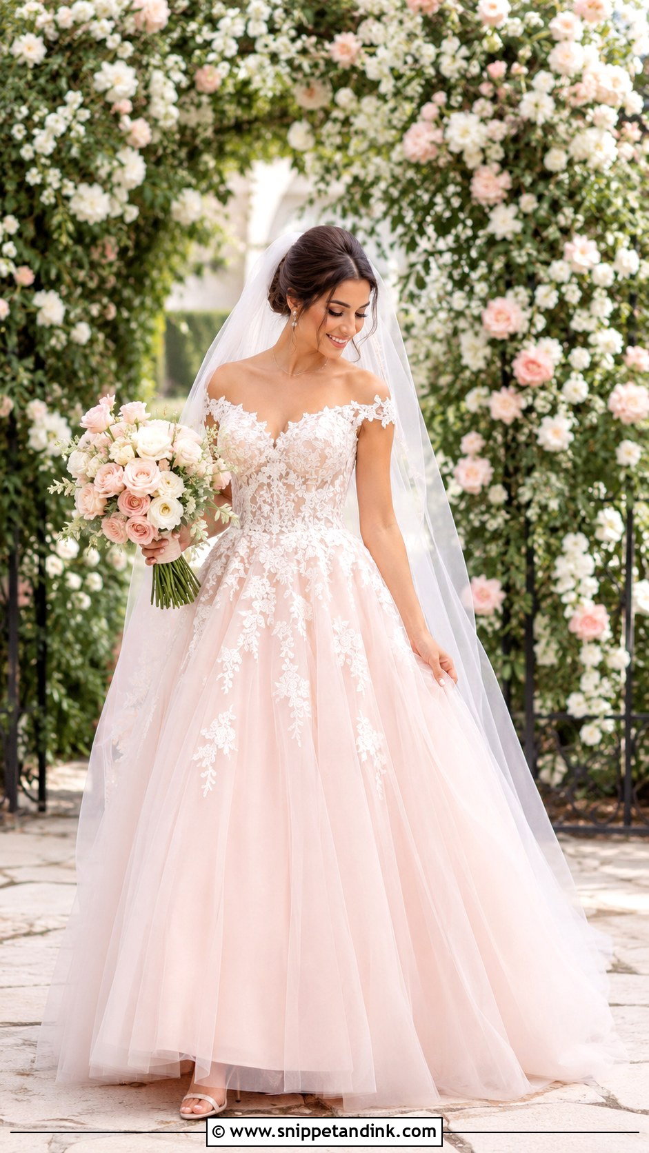 Blush Princess Gown Wedding Dress - Snippet and Ink - 25 Princess Gown Wedding Dress Ideas