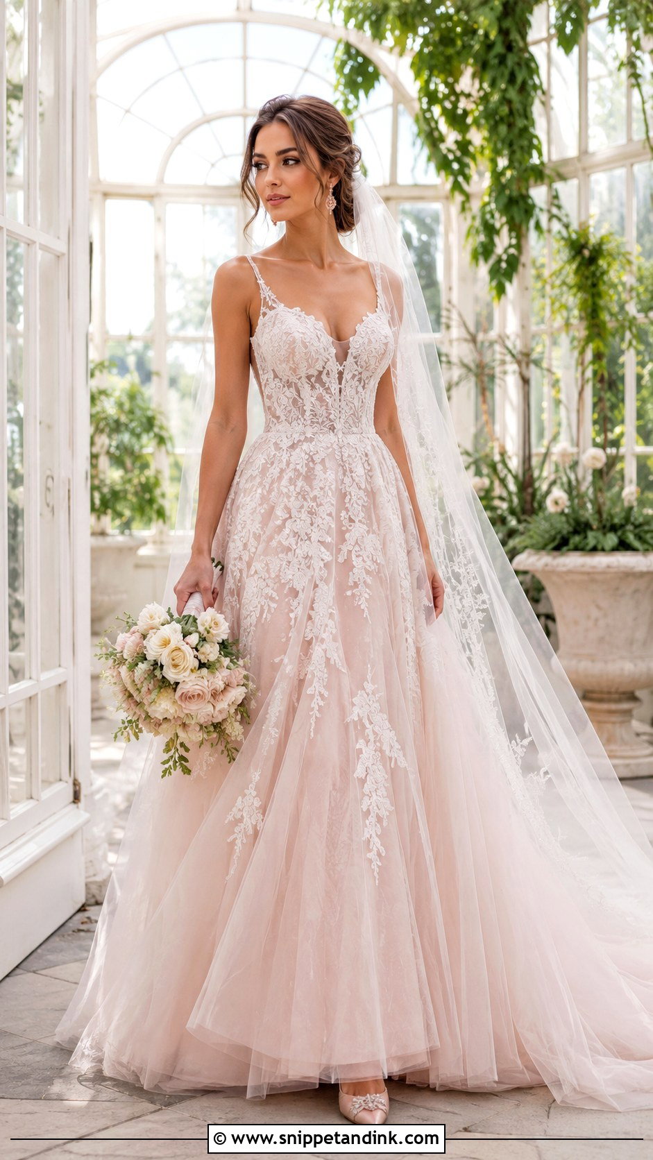 Blush Princess Wedding Dress - Snippet and Ink - 20 Big Princess Wedding Dresses