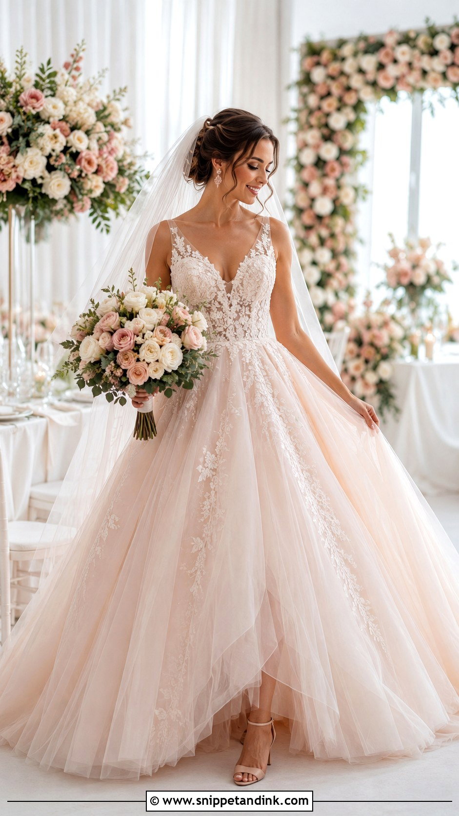 Blush Princess Wedding Dress - Snippet and Ink - 20 Gorgeous Wedding Dress Princesses Ideas