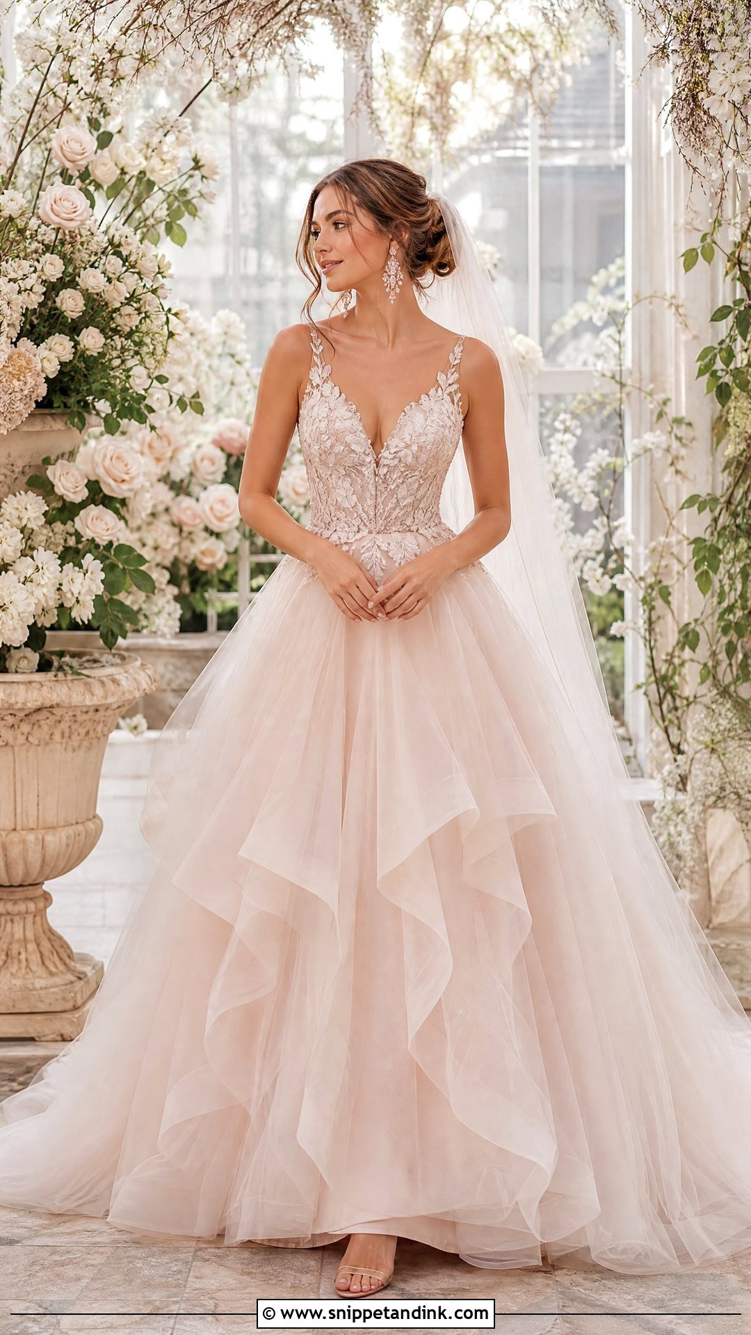 Blush Princess Wedding Dress - Snippet and Ink - 20 Princess Style Wedding Dress Ideas