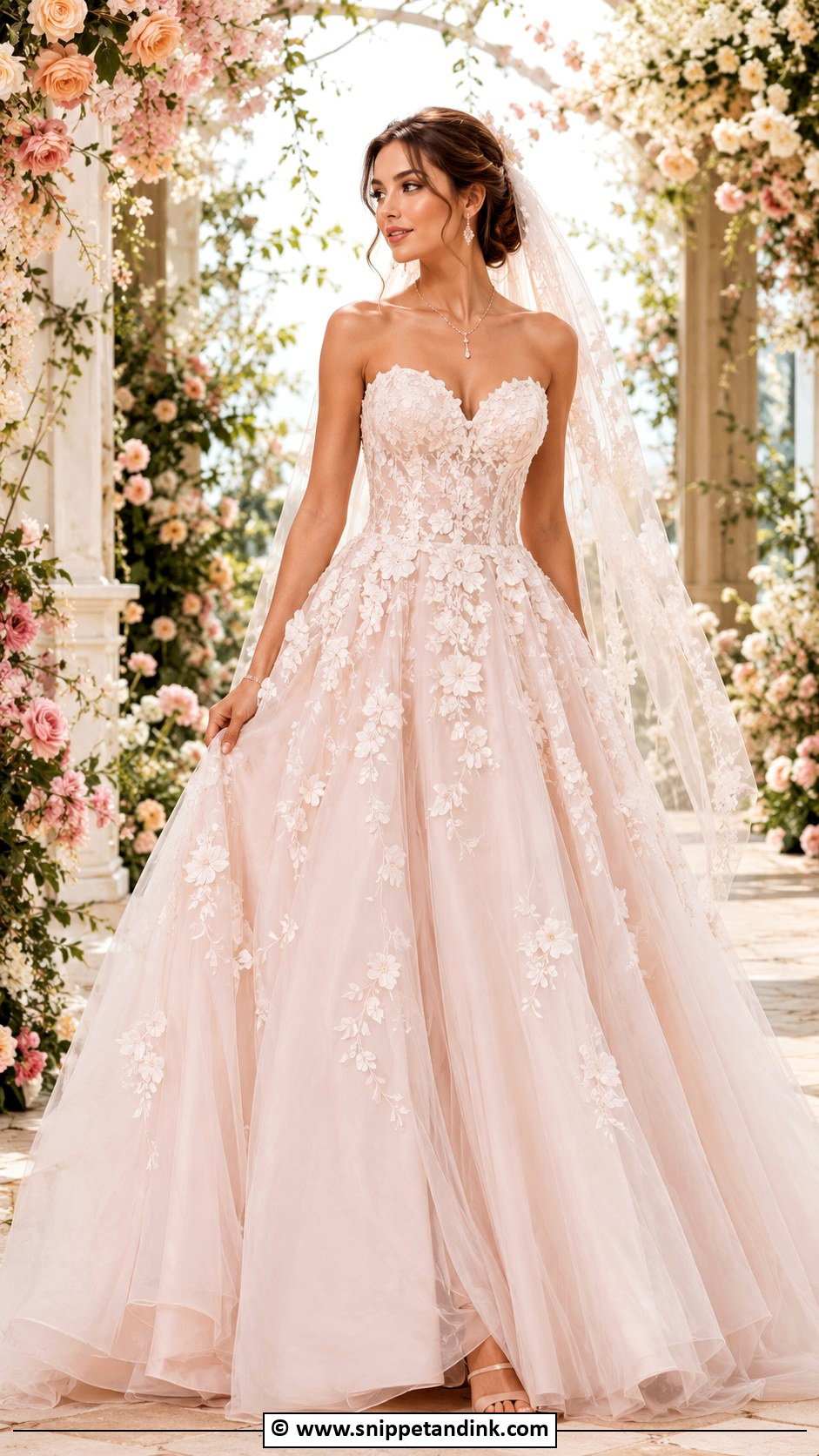 Blush Princess Wedding Dress - Snippet and Ink - 35 Princess Wedding Dresses