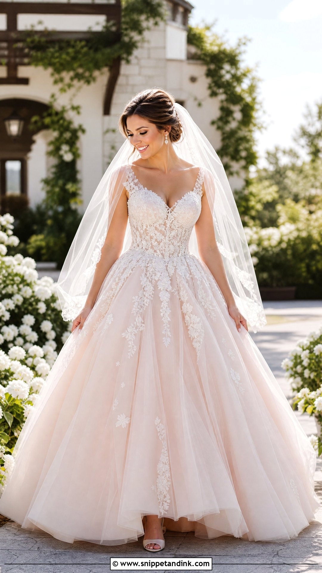 Blush Princess Wedding Gown - Snippet and Ink - 25 Princess Wedding Gown Ideas