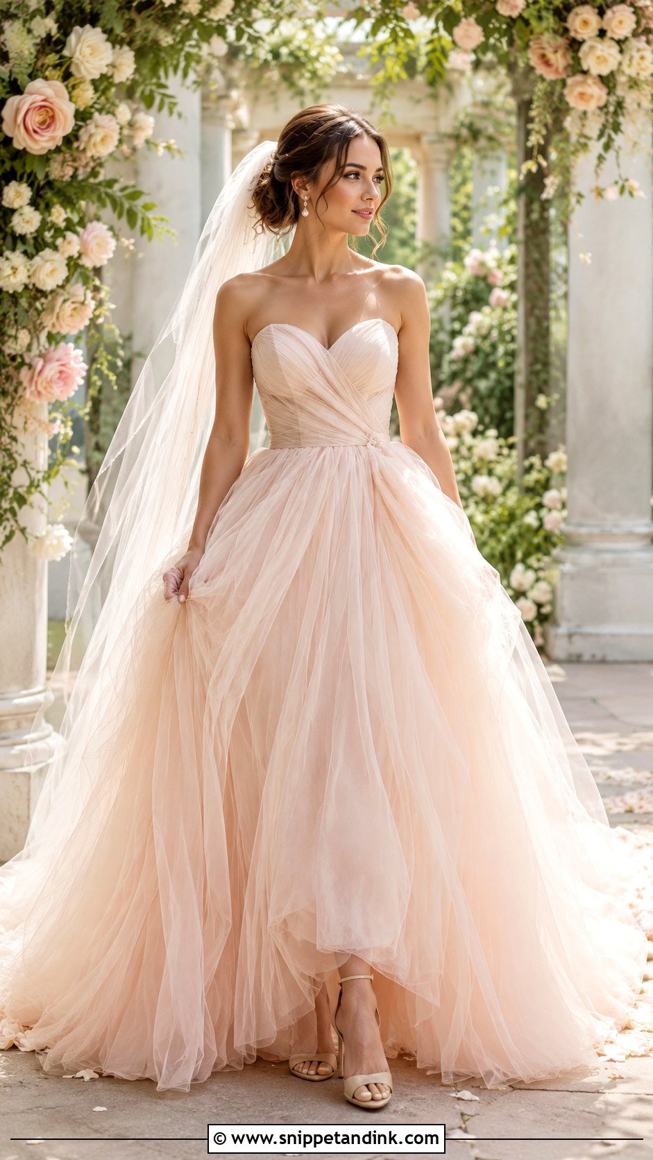 Blush Puffy Wedding Dress - Snippet and Ink - 25 Puffy Wedding Dress Ideas