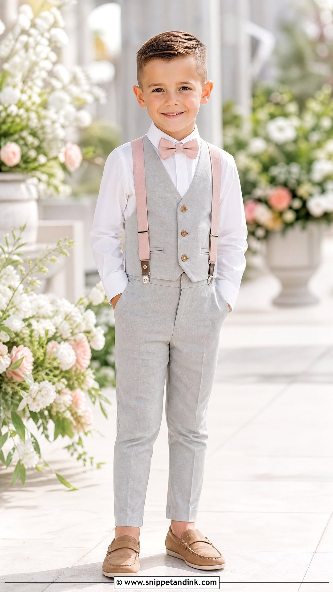 Blush Ring Bearer Suspenders Outfit - Snippet and Ink - 20 Ring Bearer Suspenders Outfit Ideas