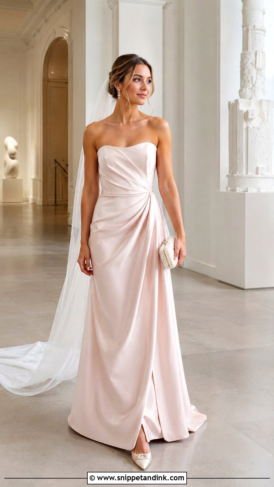 Blush Satin Wedding Gown - Snippet and Ink - 20 Blush Wedding Gown Ideas