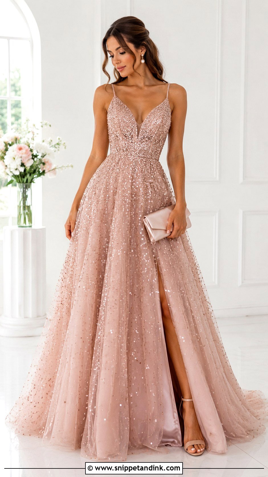 Blush Sequin Ballgown - Snippet and Ink - 25 Fairytale Ballgown Ideas