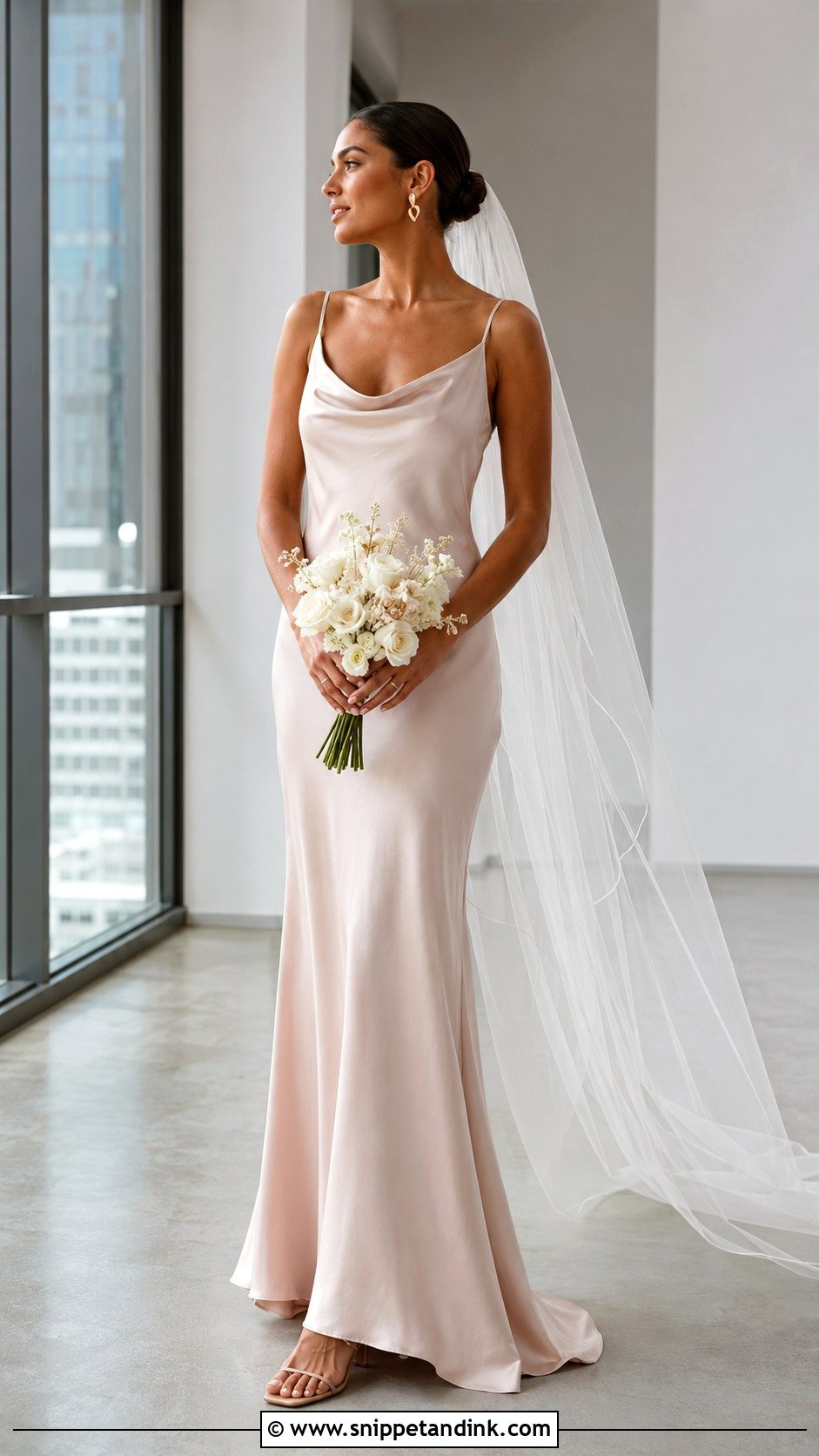 Blush Slip Wedding Gown - Snippet and Ink - 20 Blush Wedding Gown Ideas