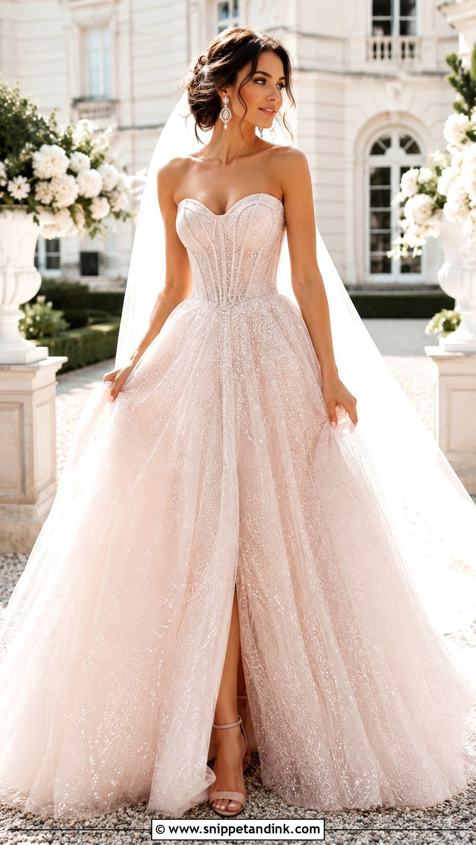 Blush Sparkle Princess Wedding Dress - Snippet and Ink - 30 Princess Wedding Dresses Sparkle
