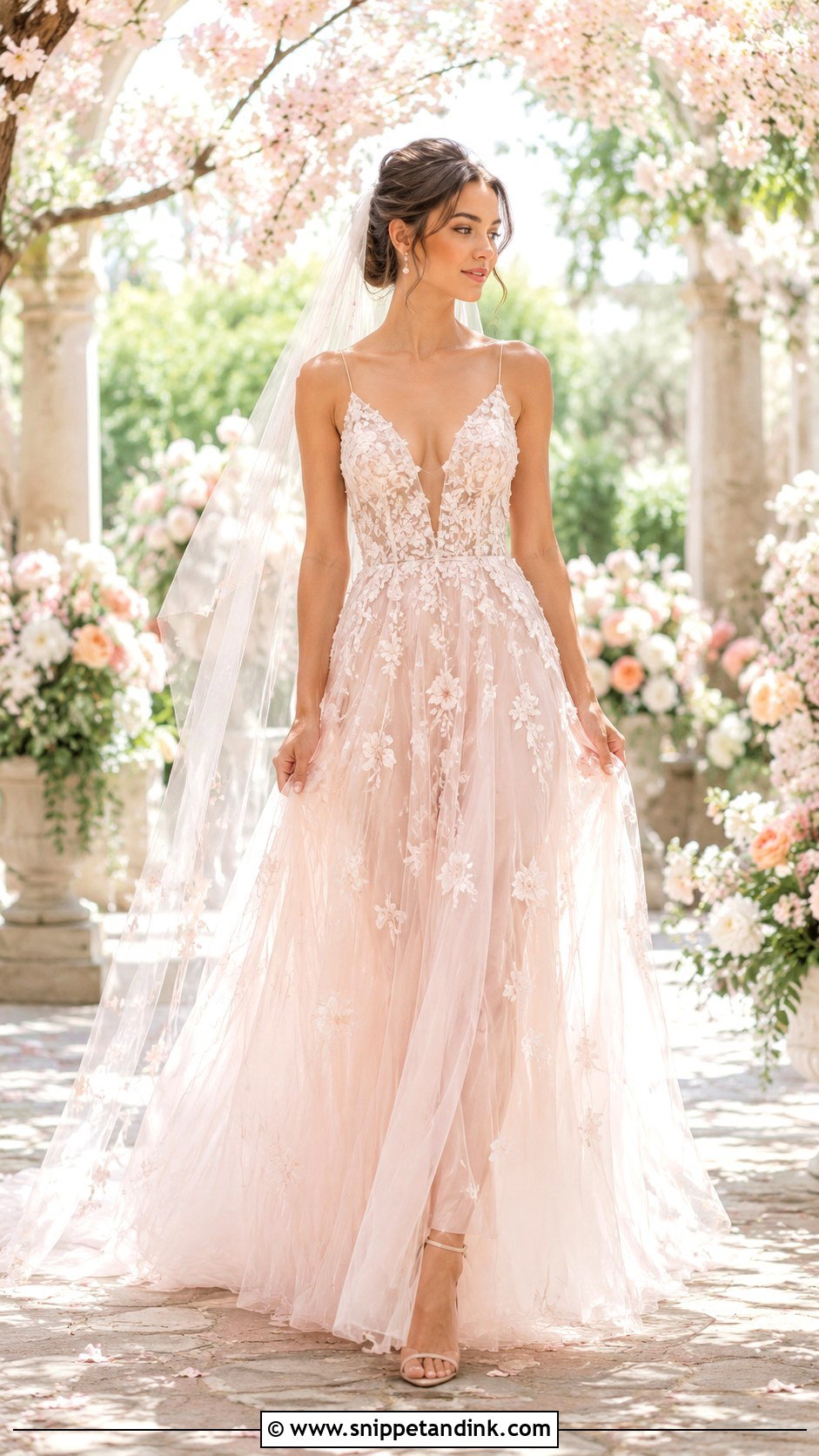 Blush Spring Wedding Dress - Snippet and Ink - 25 Blush Colored Wedding Dresses