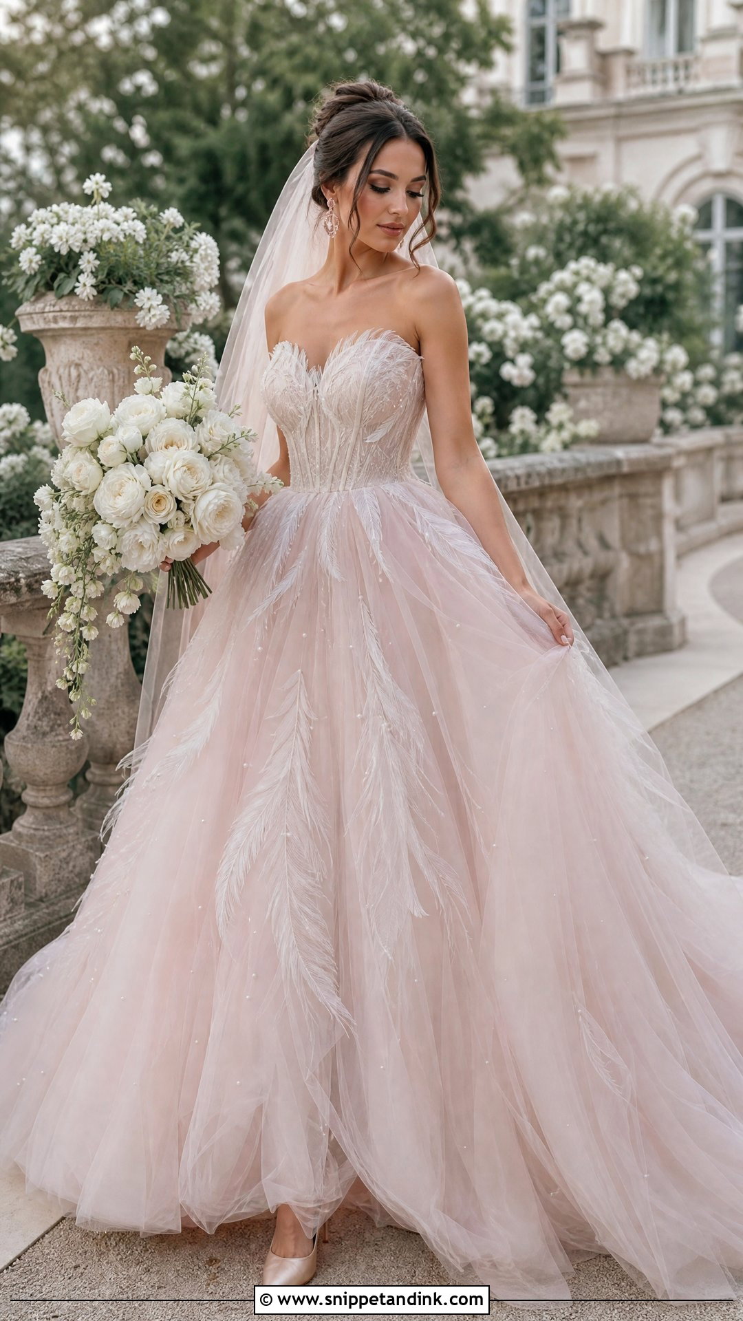 Blush Swan Wedding Dress - Snippet and Ink - 25 Swan Wedding Dress Ideas