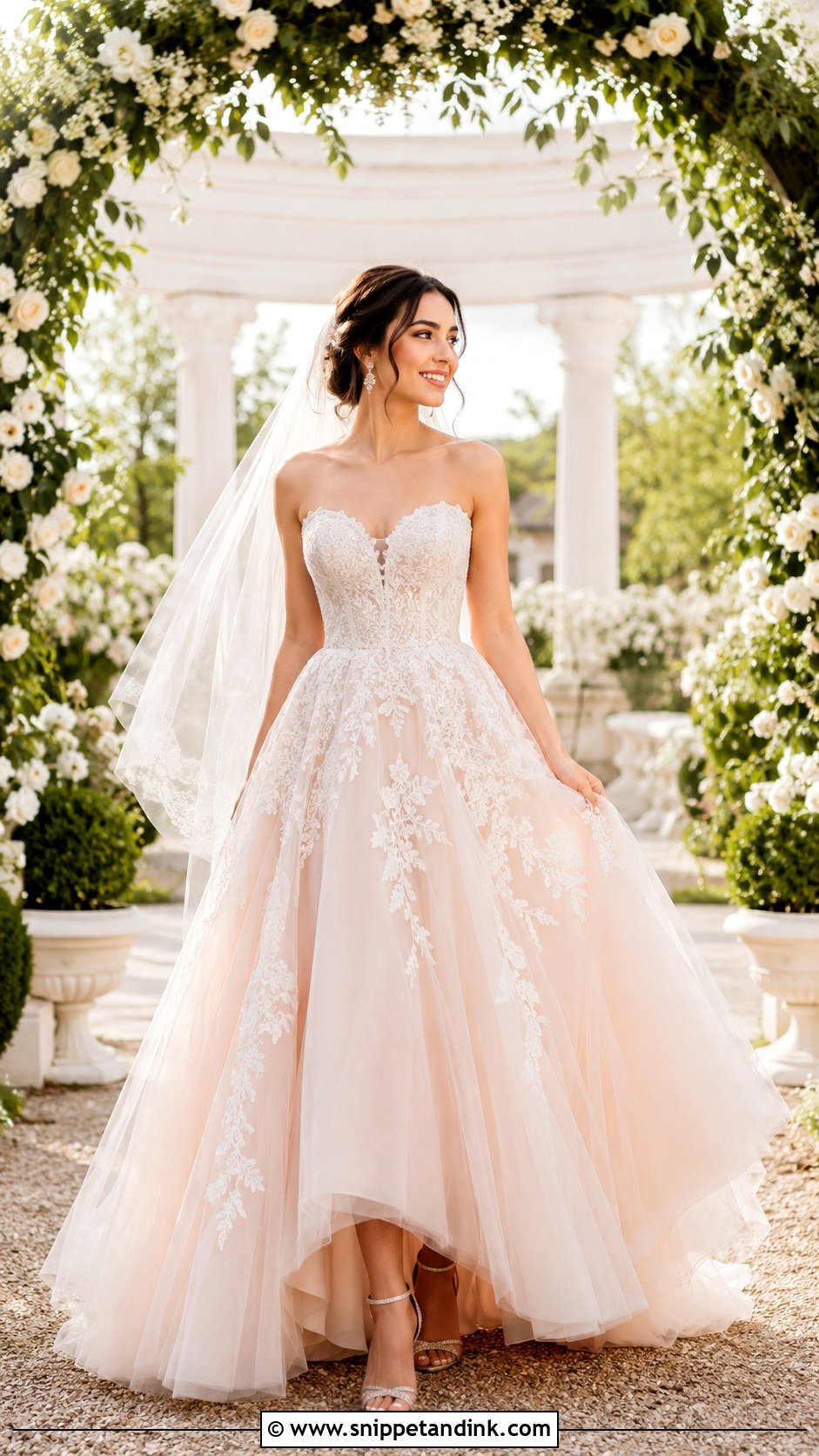 Blush Sweetheart Wedding Dress - Snippet and Ink - 20 Heart Wedding Dress Ideas