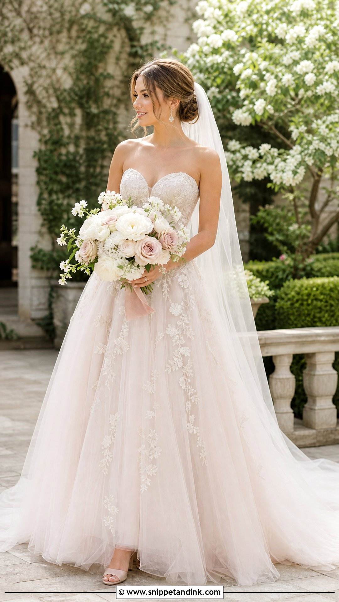 Blush Sweetheart Wedding Dress - Snippet and Ink - 20 Sweet Heart Wedding Dress Ideas