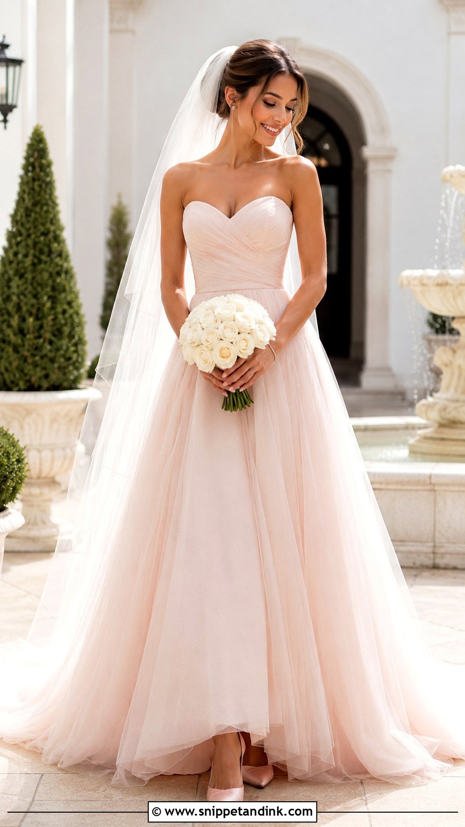 Blush Sweetheart Wedding Gown - Snippet and Ink - 20 Blush Wedding Gown Ideas