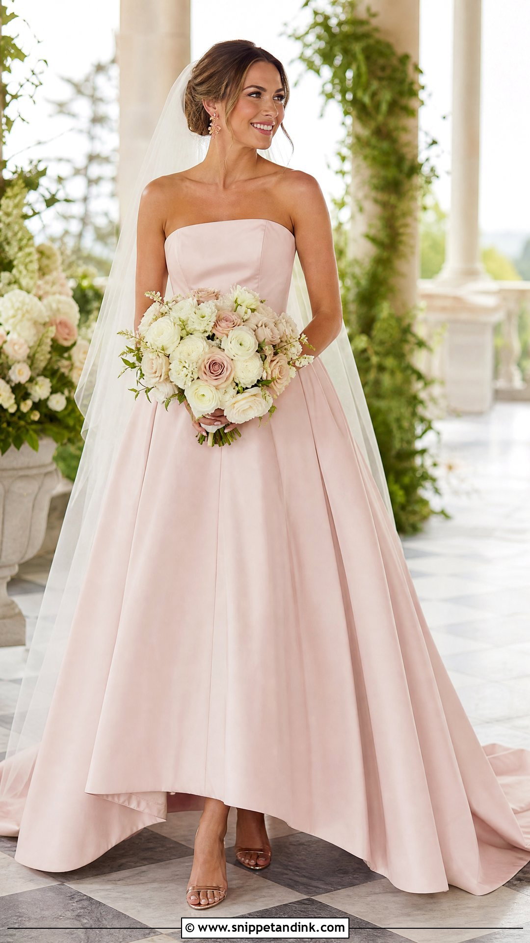 Blush Taffeta Wedding Dress - Snippet and Ink - 25 Taffeta Wedding Dress Ideas