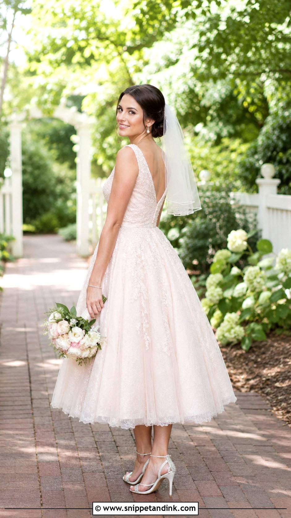 Blush Tea Length Wedding Dress - Snippet and Ink - 25 Blush Colored Wedding Dresses