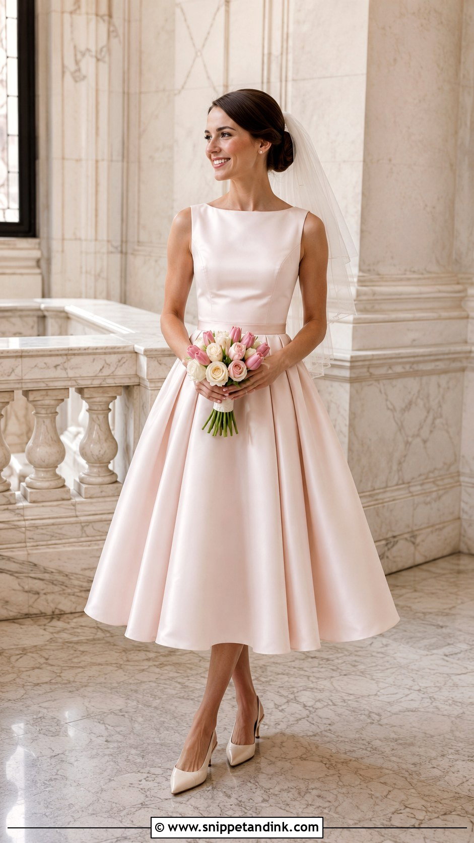 Blush Tea Length Wedding Dress - Snippet and Ink - 20 Blush Wedding Dresses