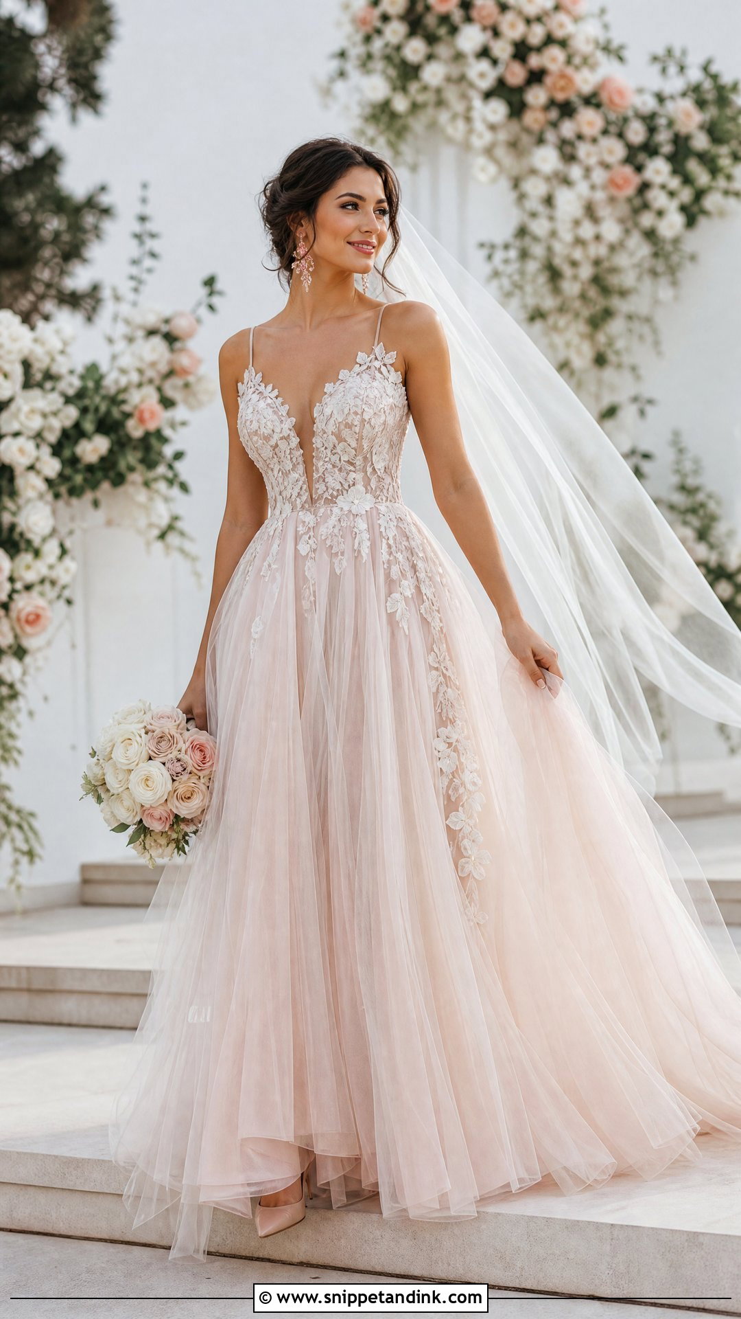 Blush Tulle Bridal Dress - Snippet and Ink - 20 Unique Bridal Dresses