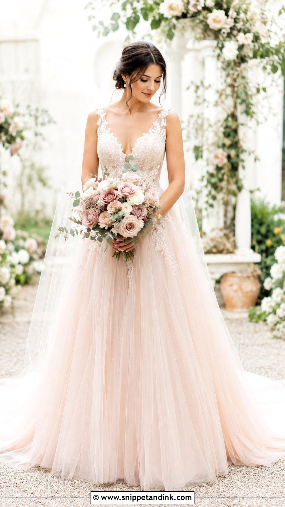 Blush Tulle Bridal Dress - Snippet and Ink - 20 Beautiful Bridal Dresses