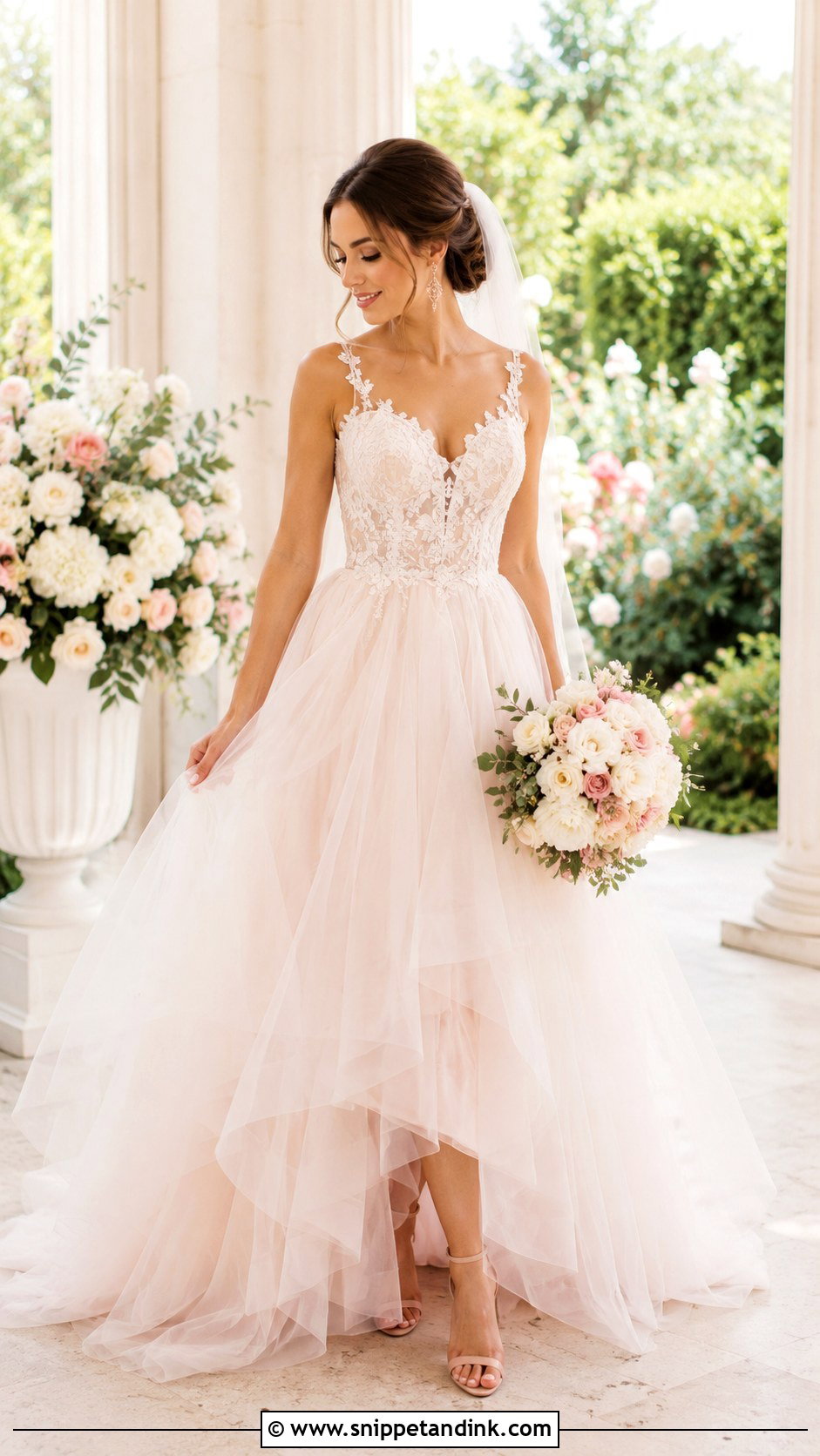 Blush Tulle Bridal Gown - Snippet and Ink - 20 2025 Bridal Gowns