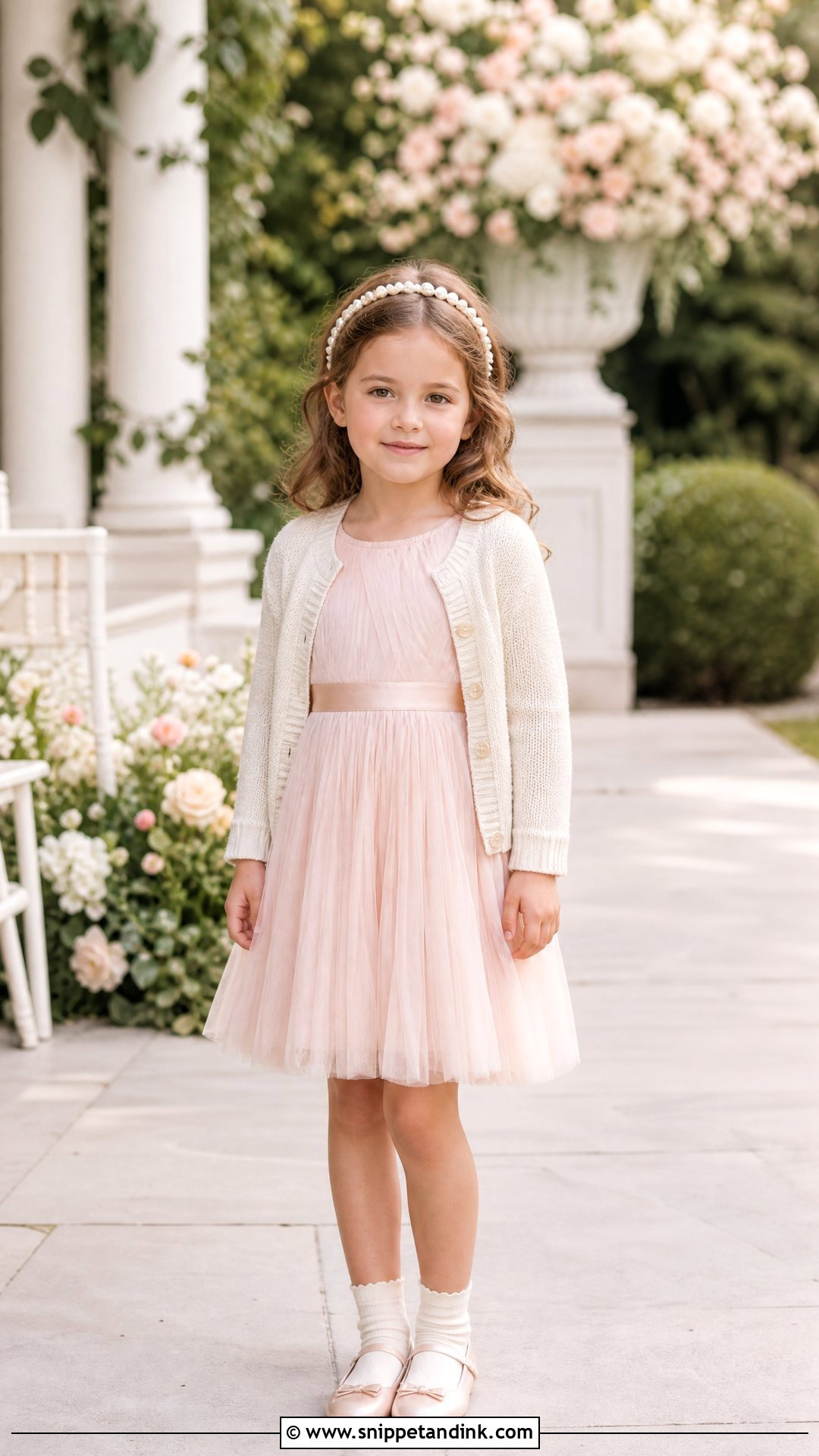 Blush Tulle Girl Wedding Outfit - Snippet and Ink - 20 Girl Kids Wedding Outfits