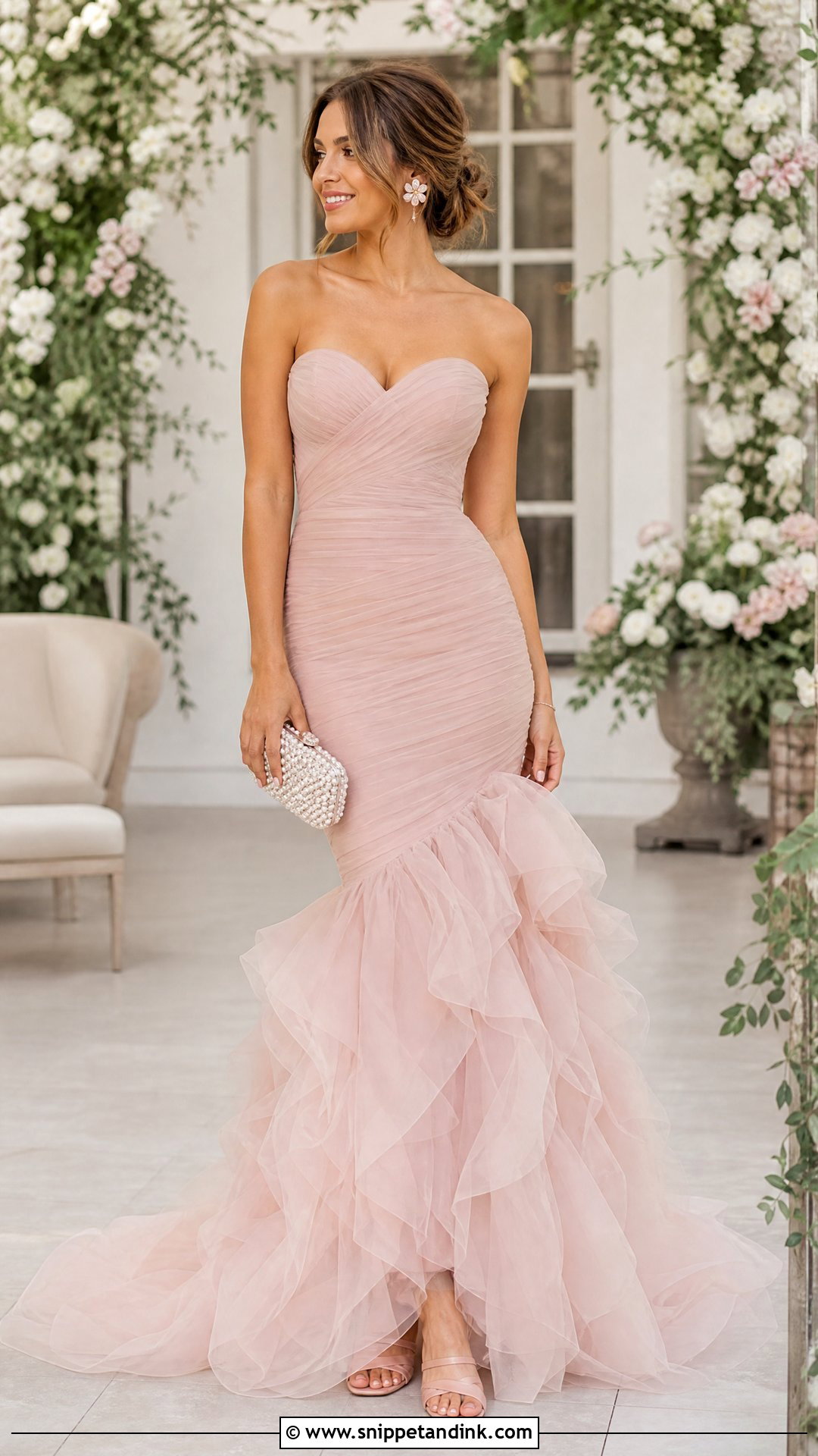 Blush Tulle Mermaid Gown - Snippet and Ink - 20 Mermaid Tail Gown Ideas