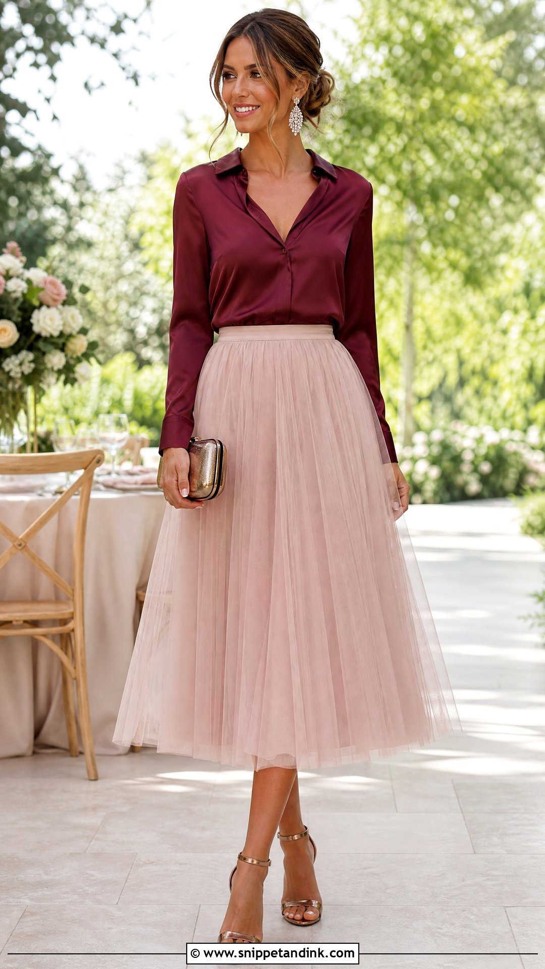 Blush Tulle Skirt Wedding Guest Outfit - Snippet and Ink - 20 Tulle Skirt Outfit Wedding Ideas