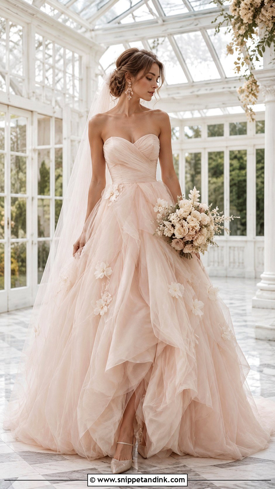 Blush Tulle Vera Wang Wedding Dress - Snippet and Ink - 20 Vintage Vera Wang Wedding Dress Ideas