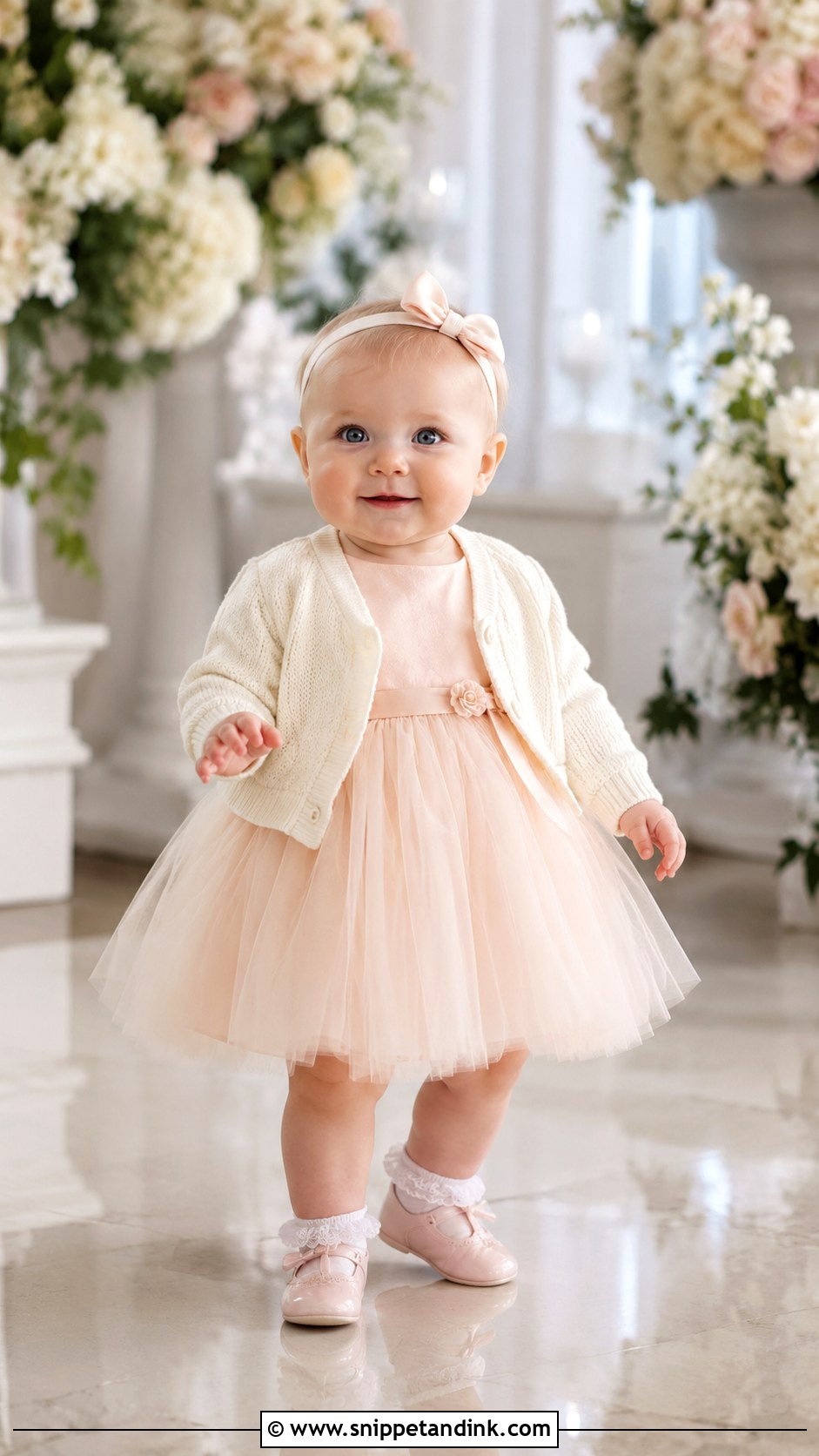 Blush Tulle Wedding Baby Dress - Snippet and Ink - 20 Baby Dresses for Wedding