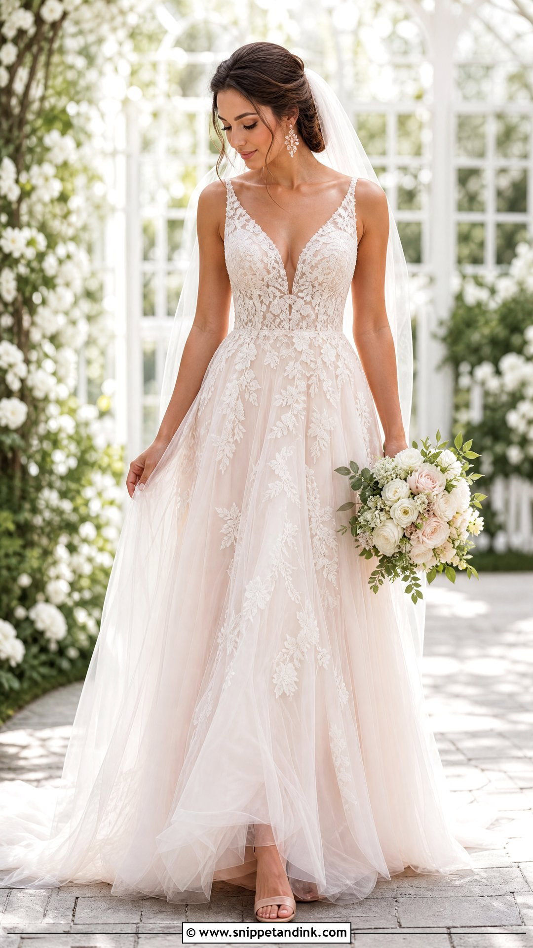 Blush Tulle Wedding Dress - Snippet and Ink - 20 Tool Wedding Dress Ideas