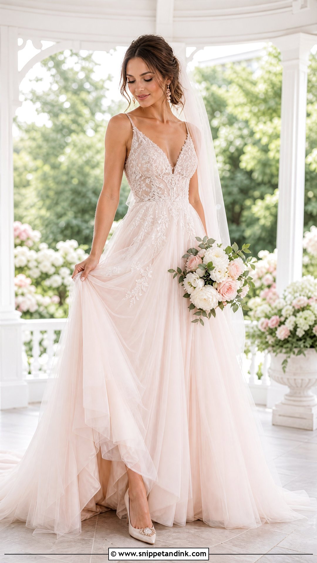 Blush Tulle Wedding Dress - Snippet and Ink - 20 Tulle Wedding Dresses