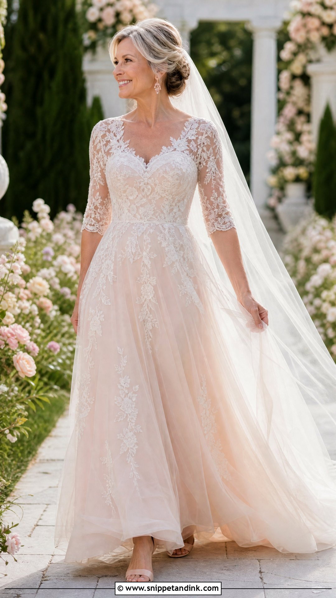 Blush Tulle Wedding Dress - Snippet and Ink - 20 Wedding Dress for 50 Year Old Bride Ideas