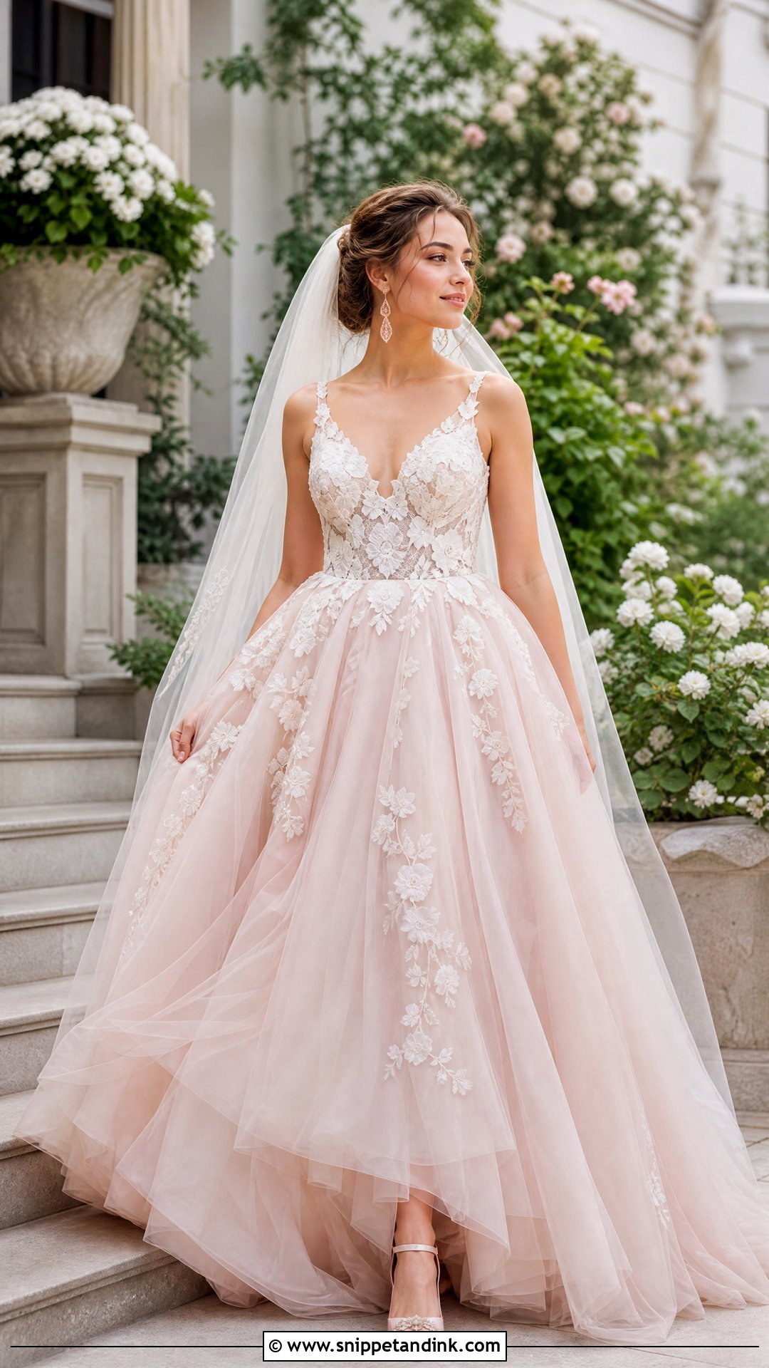Blush Tulle Wedding Dress - Snippet and Ink - 20 Over the Top Wedding Dress Ideas