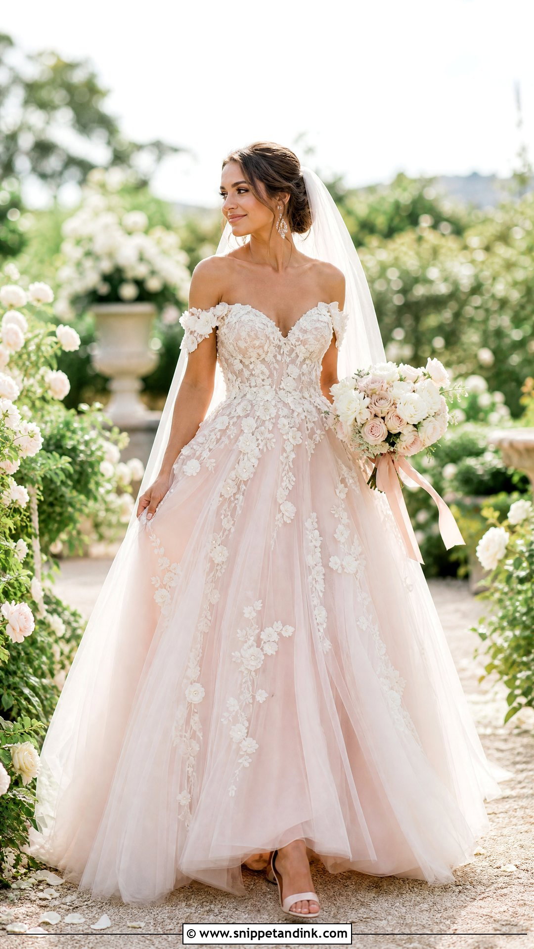 Blush Tulle Wedding Dress - Snippet and Ink - 20 Angelic Wedding Dress Ideas
