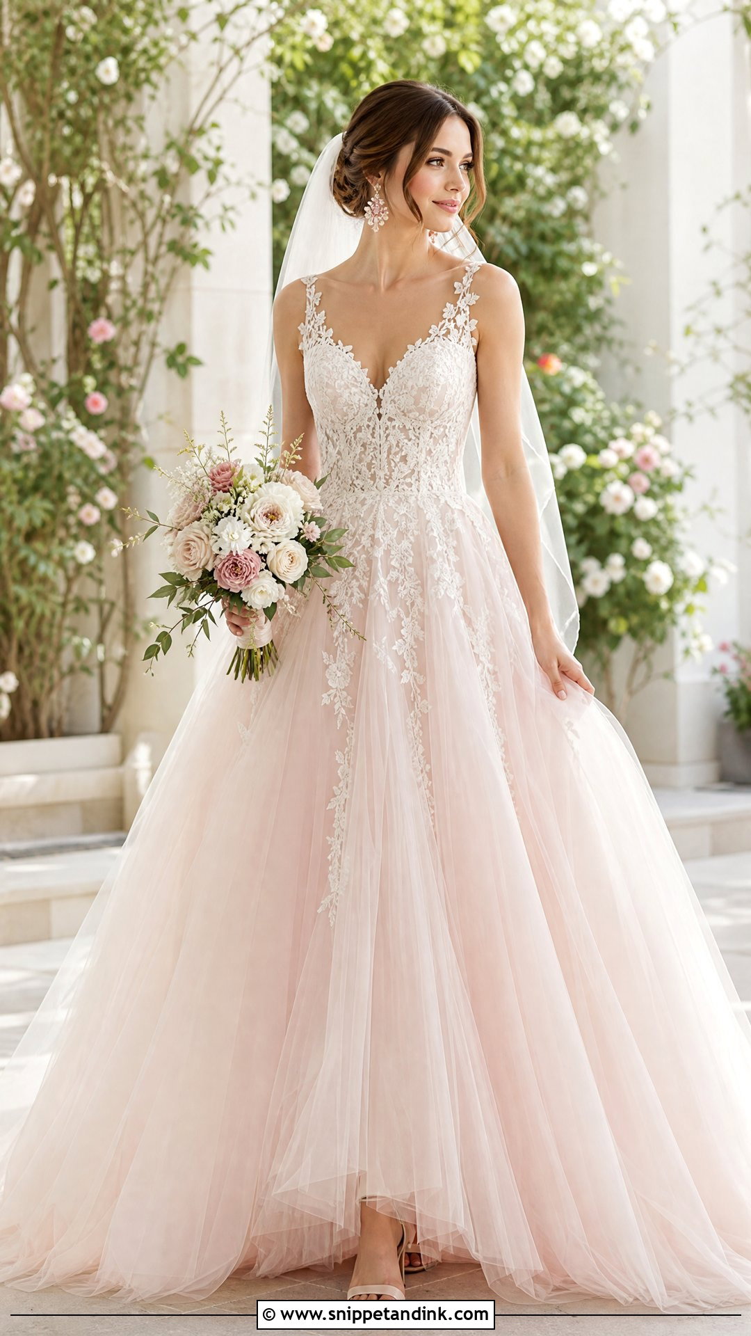 Blush Tulle Wedding Dress - Snippet and Ink - 25 Dreamy Romantic Elegant Wedding Dress Ideas