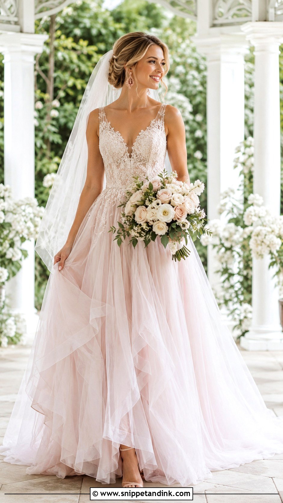 Blush Tulle Wedding Dress - Snippet and Ink - 20 2010s Wedding Dress Ideas