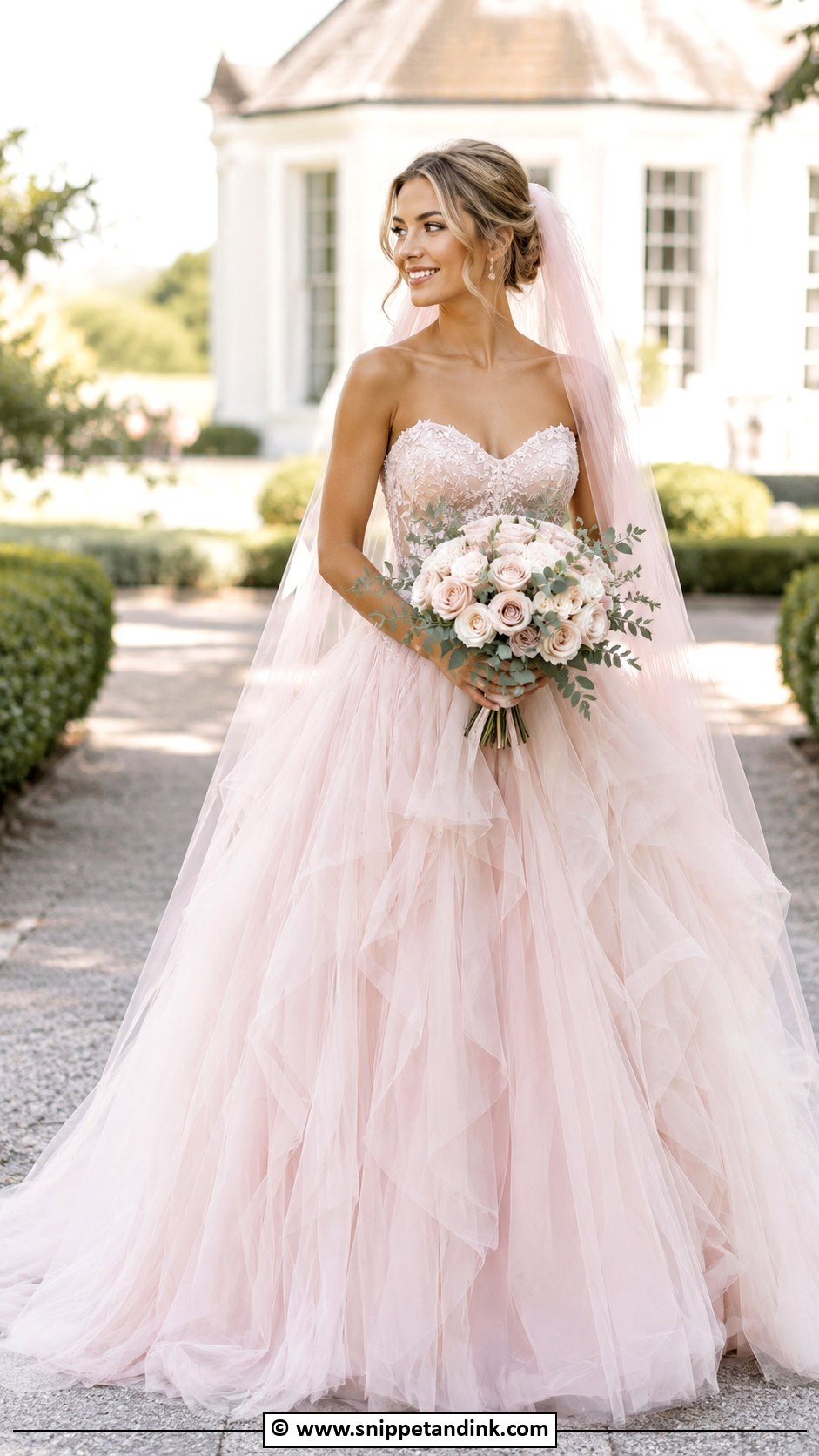 Blush Tulle Wedding Dress - Snippet and Ink - 30 Blush Wedding Dress Ideas