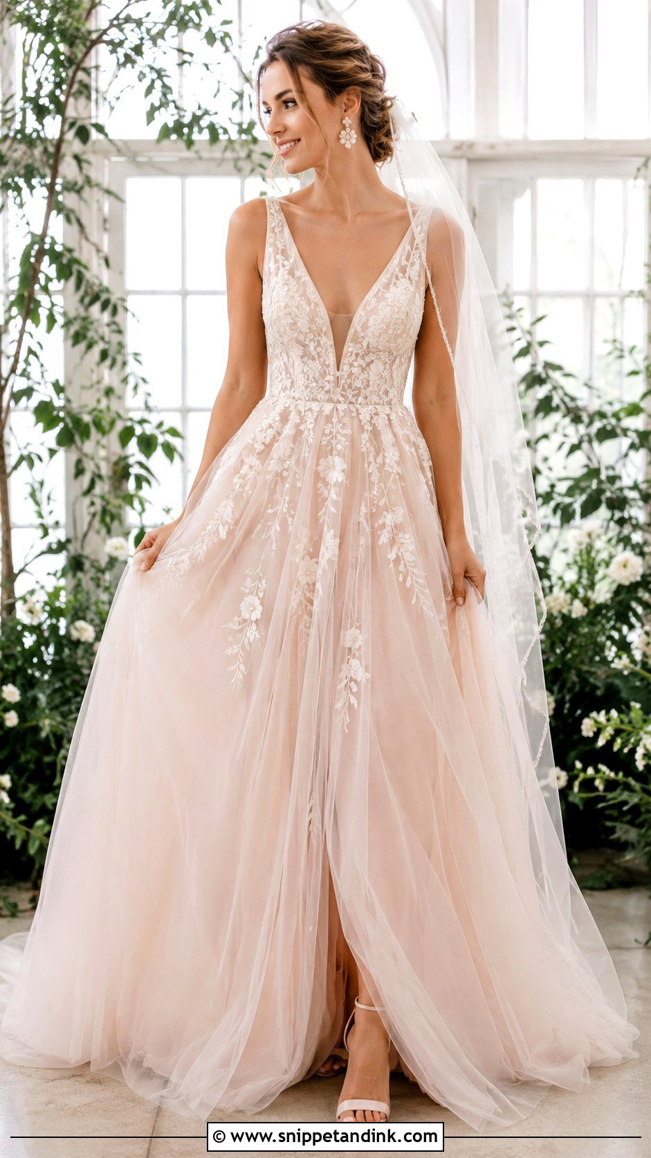 Blush Tulle Wedding Gown - Snippet and Ink - 20 Blush Wedding Gown Ideas