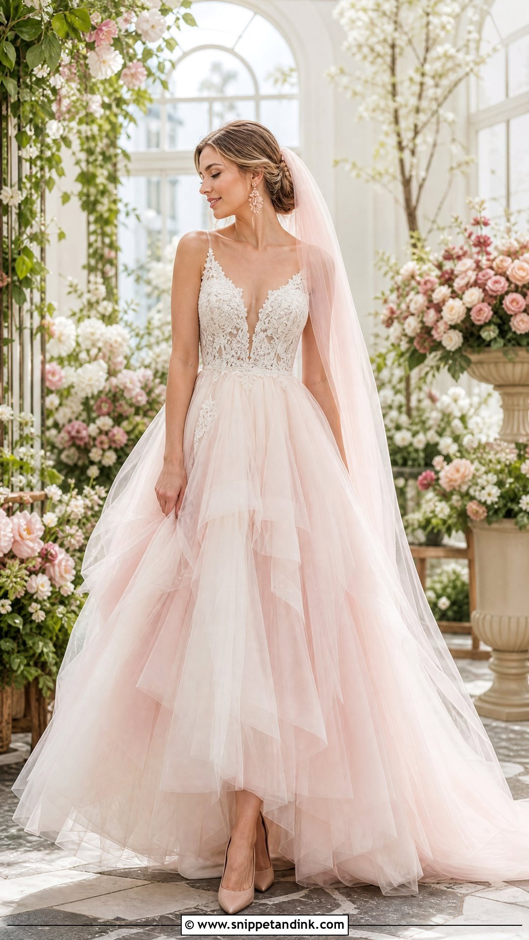 Blush Tulle Wedding Gown - Snippet and Ink - 25 Tulle Wedding Gown Ideas